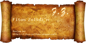 Fitos Zoltán névjegykártya